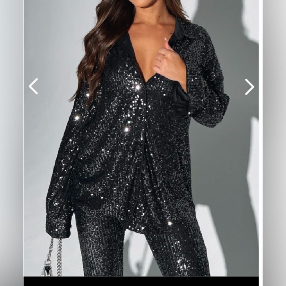 Fashion Nova sequin long sleeve shirt. (Shirt only)